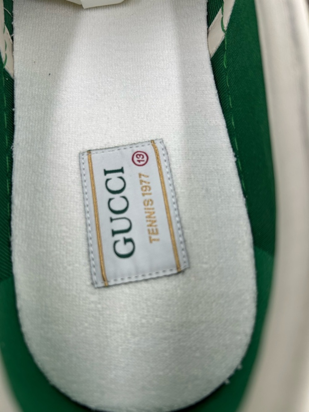 Men's Gucci tennis 1977 slip on sneakers GG canvas size 13 made in Italy - Picture 8 of 10